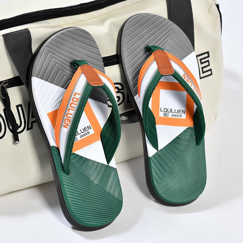 2025 summer new style flip flops men's anti slip outdoor beach slippers men's EVA casual sandals men's outdoor wear
