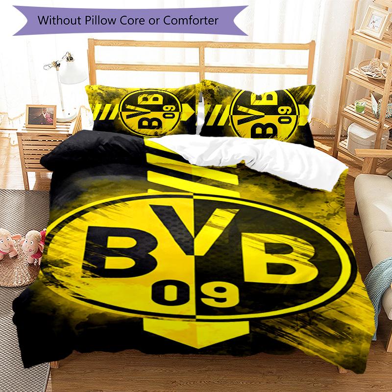 BvB 09 3pcs Bedding Set Duvet Cover Closure Includes 1 Duvet Cover & 2 Pillowcases for All Seasons Bedroom Home Dorm Decor