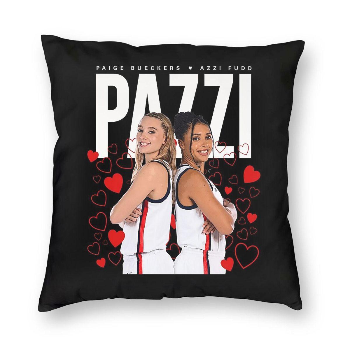 Paige Bueckers X Azzi Fudd Square Pillowcase Polyester Linen Velvet Printed Zip Decor Pillow Case Home Cushion Cover Peach skin 18*18(CM)-1Pcs