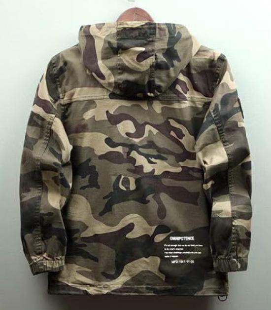 Aspersio Camouflage Hoodie and Pants Oversized Long Sleeve Fashion Cargo Long Set Army Green Men's Set, Stylish, Full-Zip, Workwear, Outdoor, Airsoft,