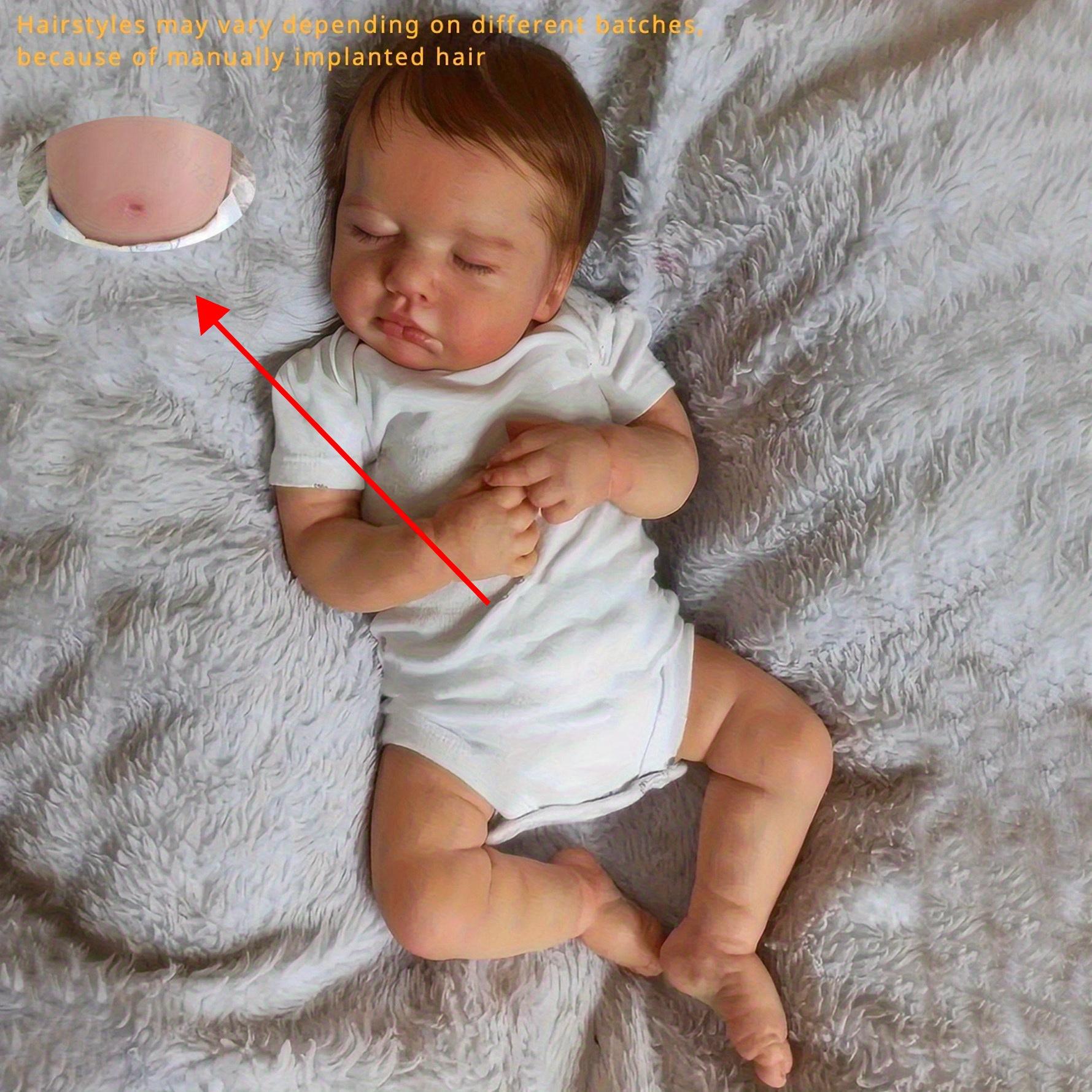 

BZDOLL 48cm Full Vinyl Body Reborn Baby Girl Doll with 3D-Paint Skin and Visible Veins,19inch Sleeping Babies Doll Toy For Child Kids Birthday Gift vinyl body girl doll