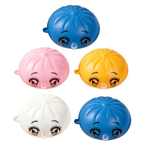 1/3/5Pcs Cartoon Expression Bubble Dumpling Toy Stress Relief Relaxation Steamed Bun Squeeze Toy Focus Aid Spitting Bubble Bun Fidget Toy
