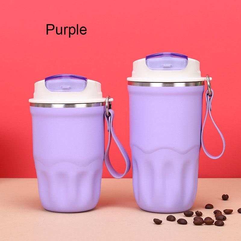 New Solid Color Thermal Insulation Water Cup Coffee Cup with Lifting Rope, Direct Drinking Water Cup for Outdoor Travel