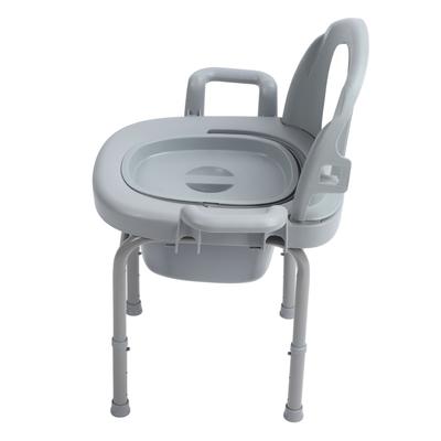 Bedside Commode Toilet Chair 3 Height Adjust Portable Toilet Chair with Backrest for Elderly Pregnant Women