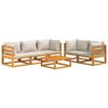 VidaXL Garden Lounge Set with Cushions 6 Pcs, Sofas with Backrest, Furniture Set with Coffee Table Patio Terrace, 3155286
