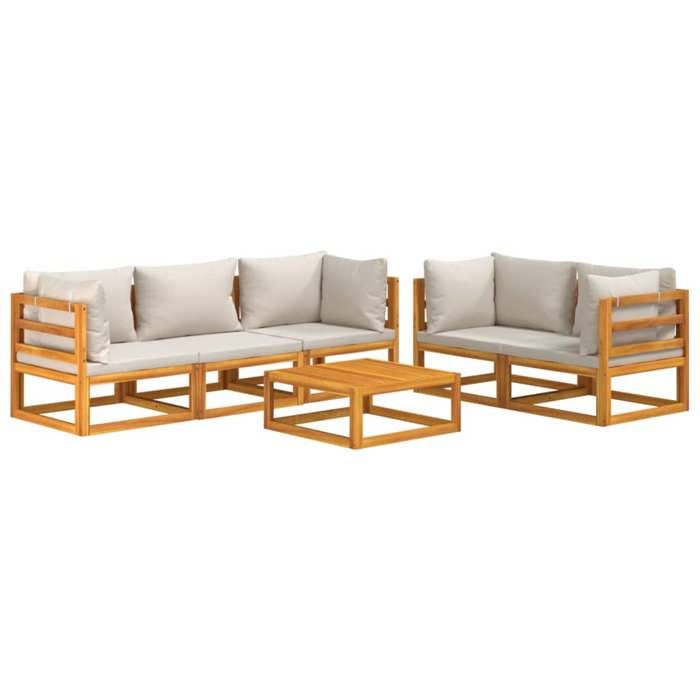 VidaXL Garden Lounge Set with Cushions 6 Pcs, Sofas with Backrest, Furniture Set with Coffee Table Patio Terrace, 3155286