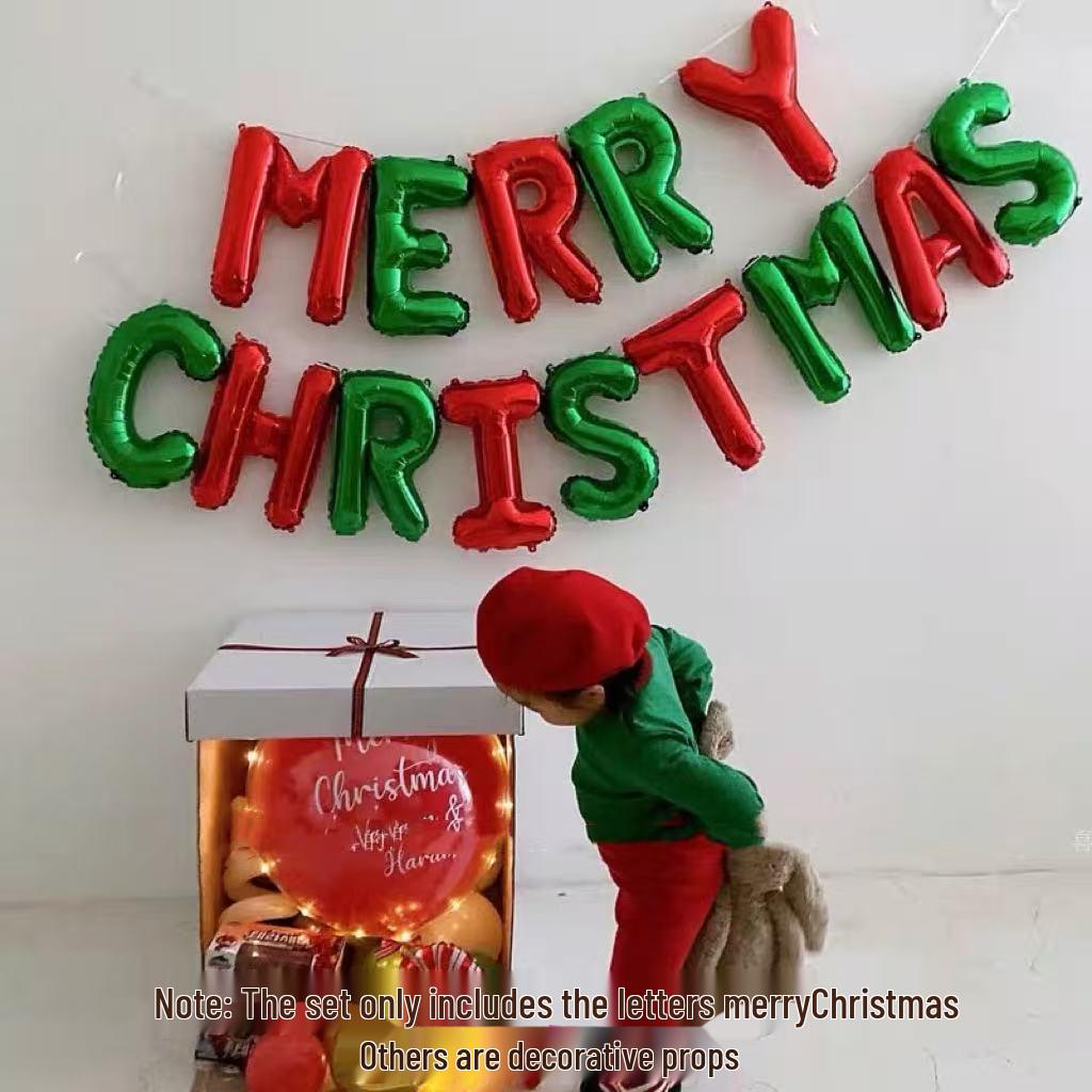 Large Christmas Tree and Santa Claus Aluminum Foil Balloons for Window Display 