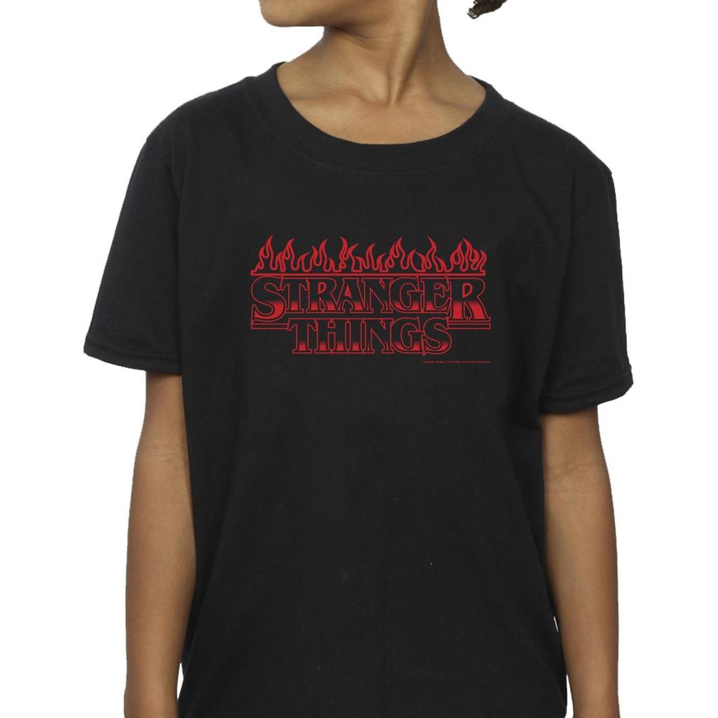 Netflix Girls Stranger Things Flames Baumwoll-T-Shirt
