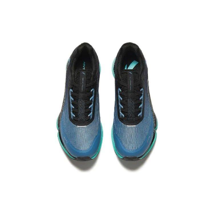 Anta Round Toe Lace-Up Breathable Comfortable Versatile Shock Absorbing Wear-Resistant Low-Top Running Shoes Men Sneaker Green Black 112415501-4