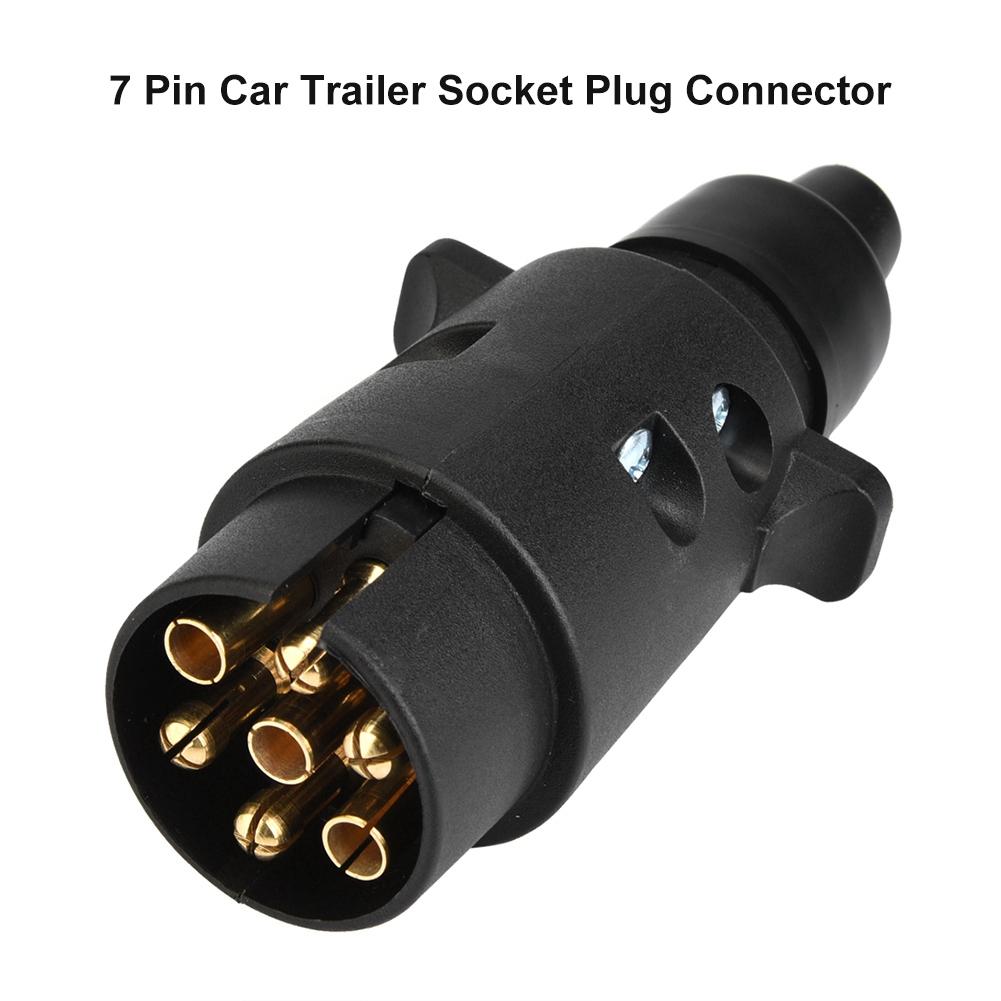 7 Pin Car Trailer Socket Plug Connector for Caravan Towbar Towing European Standard 12V
