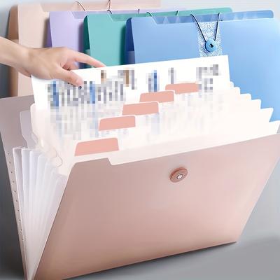 1pc Pink Plastic Folder with 5 Layers, Portable File Organizer for Office Documents and Exam Papers, Durable Storage Solution