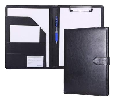 Clipboard Folder PU Conference Pad Clip File Binder A4 Desk Pad Signature Folder A4 Document Folder Contract Signing Only Office Supplies (Black)