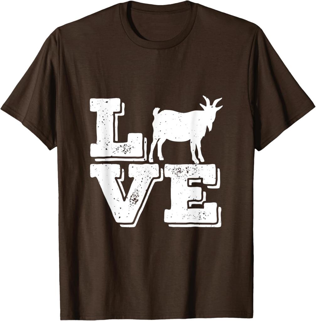 Goat Love Graphic Tee Men Funny Farm Animal Lover Casual Cotton TShirt