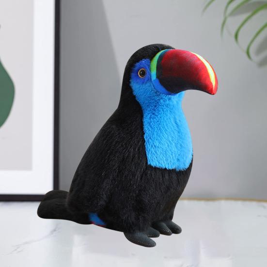 Jucărie de pluș tucan, pasăre cu gură mare, păpușă de pluș, pernă, acasă, birou, decorare dormitor, copii adulți, cadou de aniversare de Crăciun