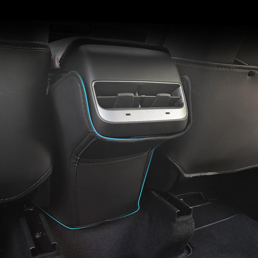 Car Accessories Seat Back Anti-kick Pad Protector Child Anti-dirty PU Leather For Tesla Model 3 Model Y 2023