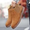 Große Mode Herren Chelsea Stiefel Echtes Leder Stiefeletten für Herren Winterstiefel