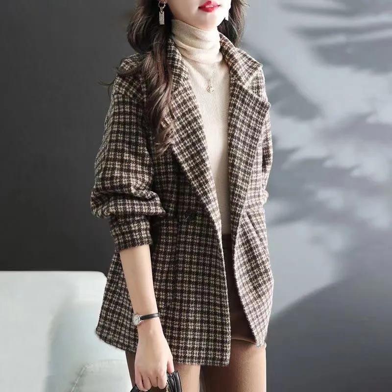 Coat for Women Cotton Winter Thickened Casual Versatile Oversize Double Layer Button Cardigan Suit Jacket