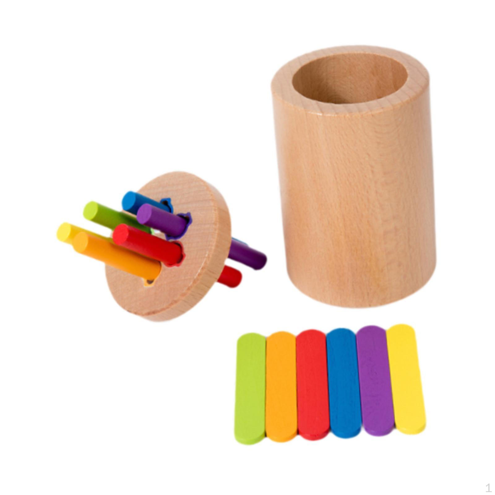 

Детский стаканчик для сортировки цветов, развивающая игрушка для малышей, координация, интерактивные палочки Монтессори single lid