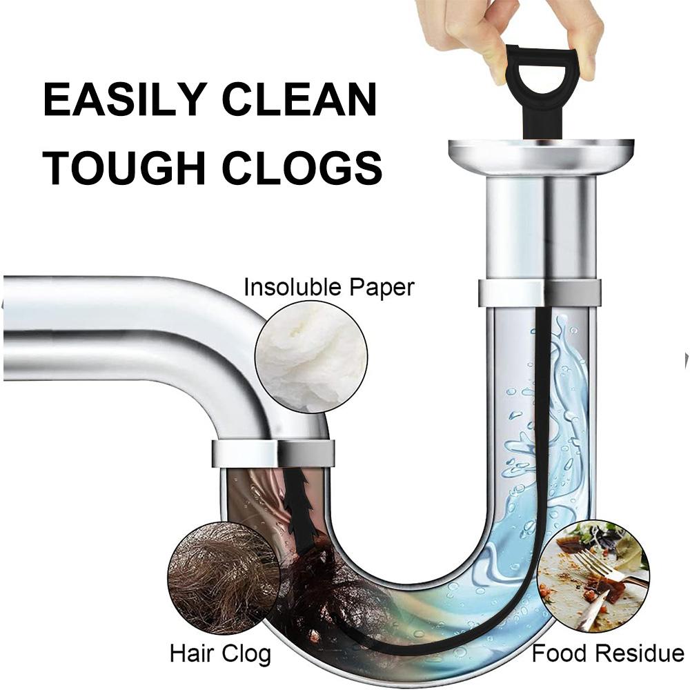 

5 PCS Sink Pipe Dredger Water Channel Drain Cleaner Hair Cleaning Hook Sewer Filter Anti Clogging Floor Wig Removal Clogs Tools 5PCS