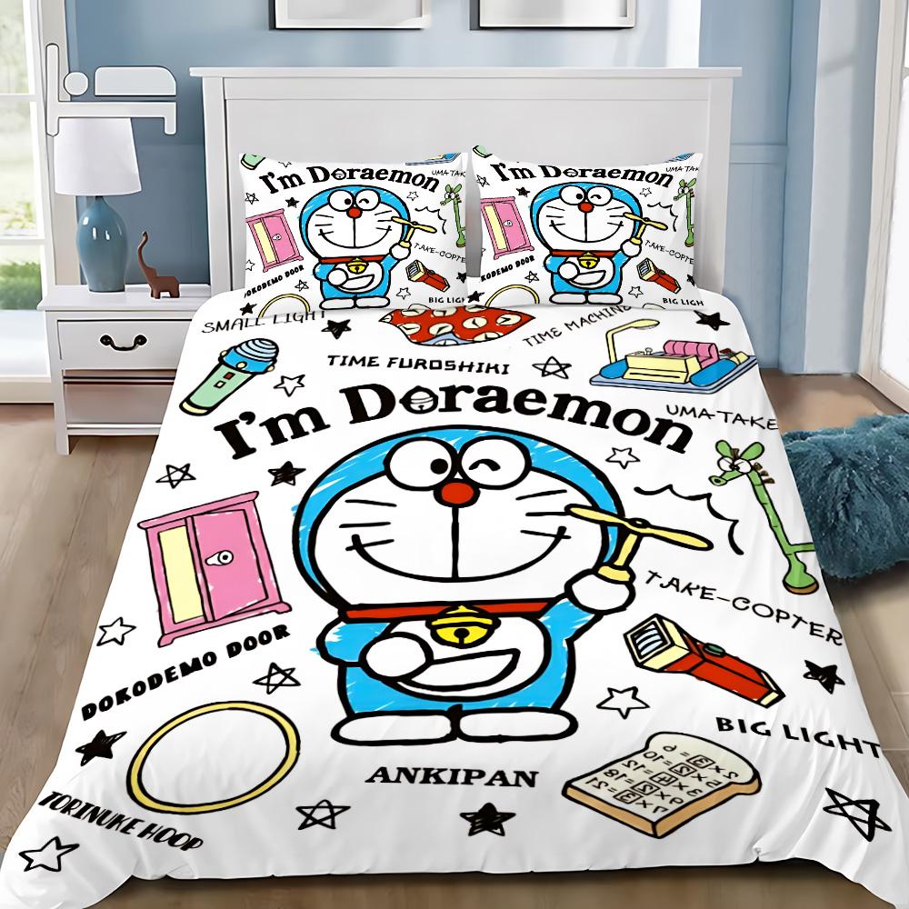 Cartoon D-Doraemons Duvet Cover Pillowcase 2/3pcs Bedding Set Adult Boy Girl Bedroom Decoration Children Gift Single Double