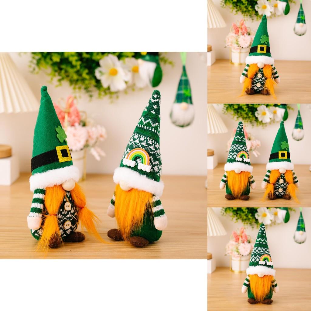 Leaf Delightful Green Festival Display Doll With Modern Design And Colorful Knitted Hat Events For
