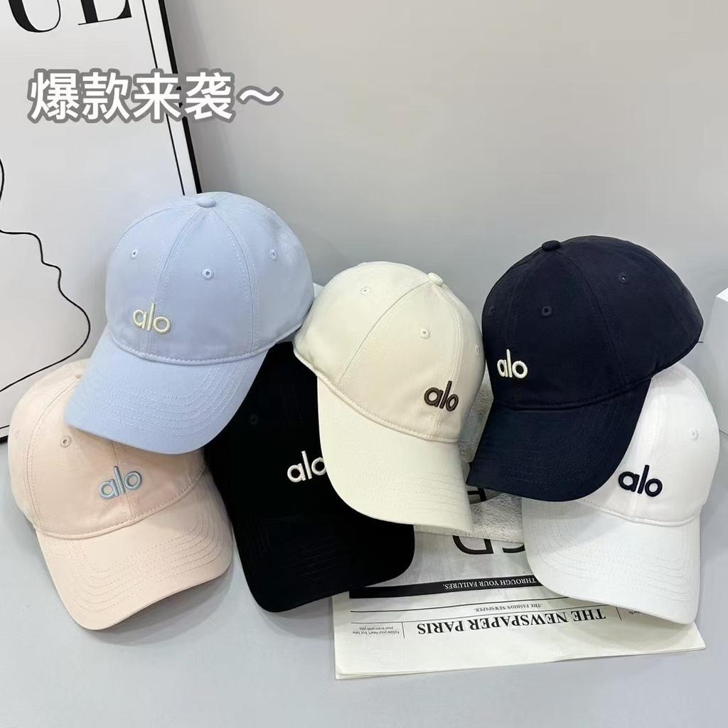 alo 3D Letter Embroidered Soft Top Baseball Cap for Women Casual and fashionable all-season Korean-style sun hat for men