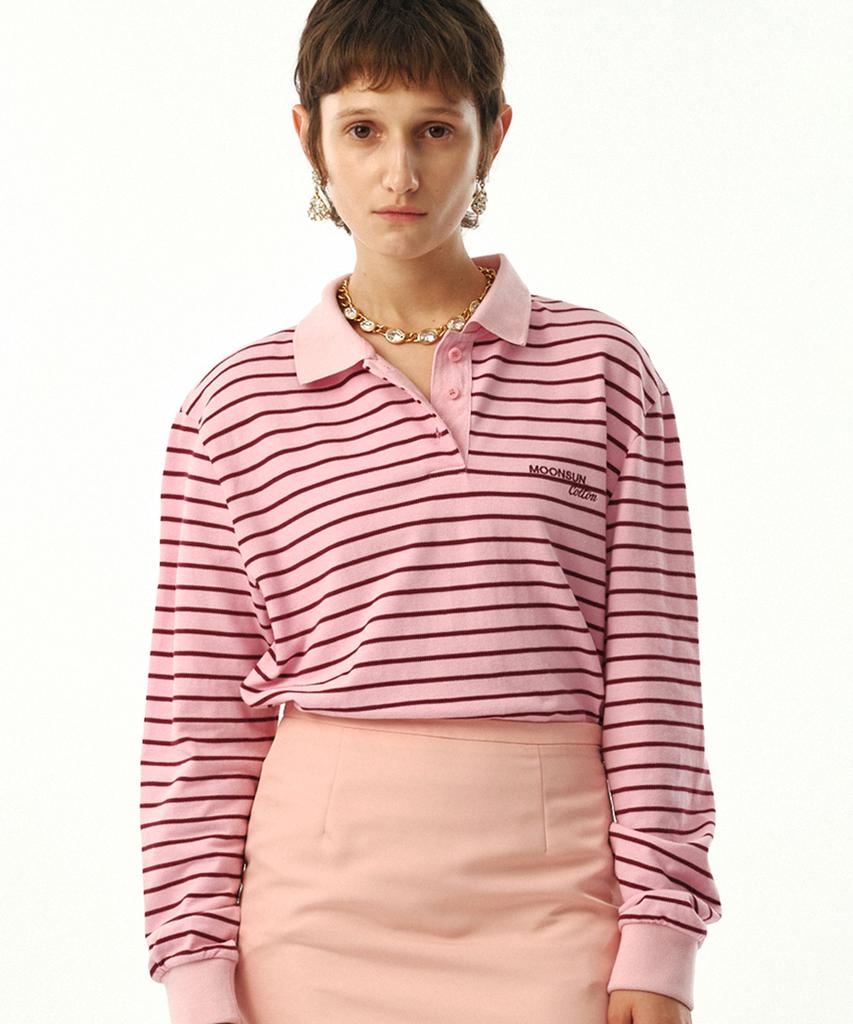 MOONSUN Mj S2 01 M.C Unisex, Stripe Pk Shirt / Pink