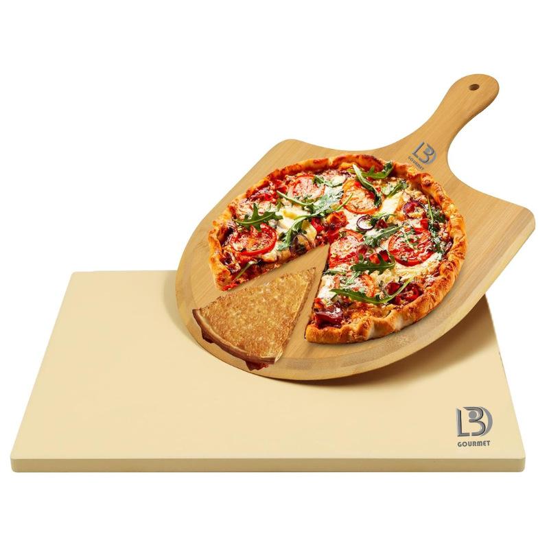 Cordierite Pizza Baking Board with Wooden Spatula and Long Cutter 13-piece Pizza Baking Pan Set
