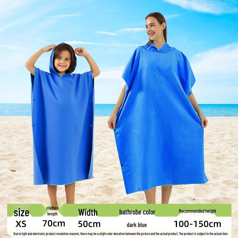 Ultrafine Fiber Hooded Beach Bathrobe and Portable Changing Towel