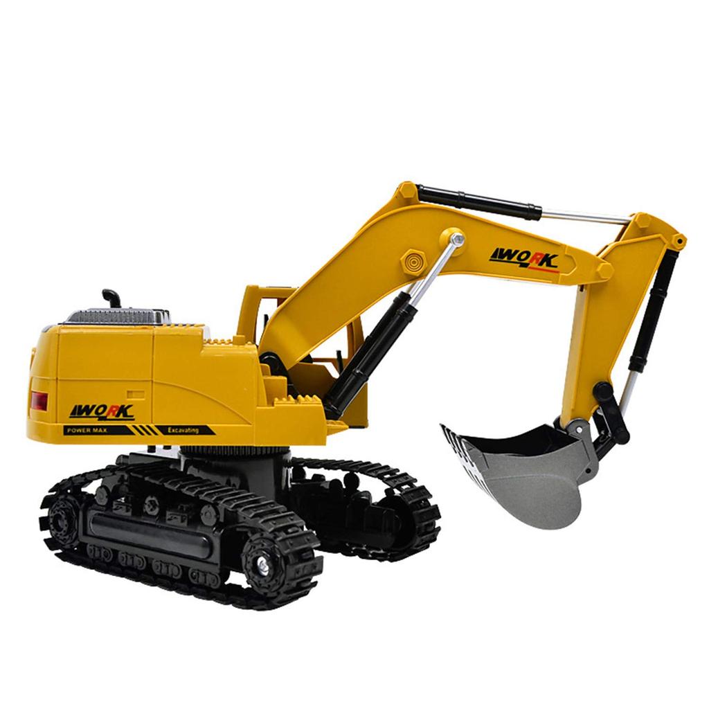 RC Construction Remote Control Construction Vehicle Highly Simulated Hobby Large Scale Excavator, Tractor, Toy, Design, Kids' Toy, Size, 1/18 (Yellow)