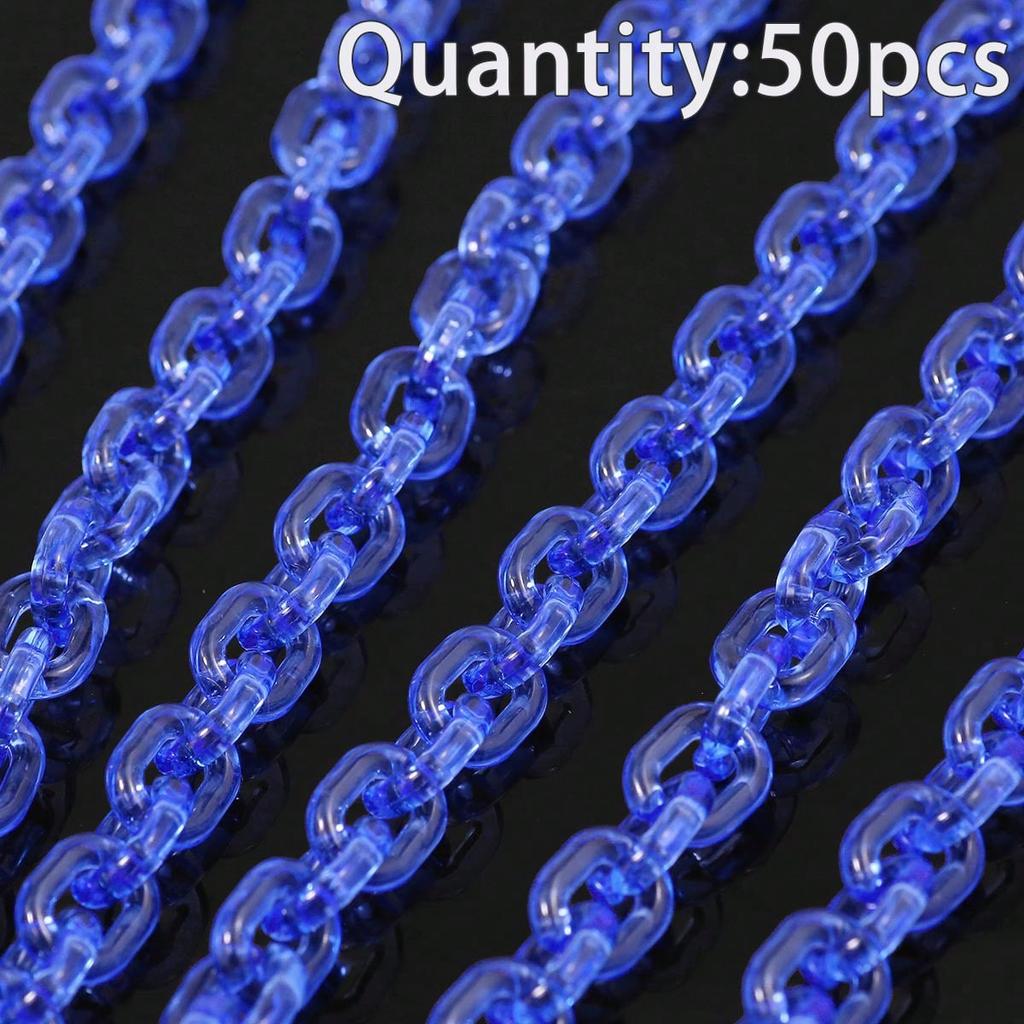 50pcs Transparent U-Shaped Chain, Acrylic Beads, DIY Jewelry Making Materials For Bracelets, Car Ornaments, Phone Straps