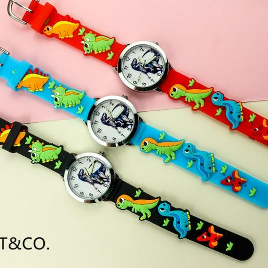 Children's 3D Dinosaur Silicone Watch - Cute Cartoon Animal Gift for Students
