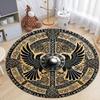 1Pc Viking theme Printed circular carpet, home door mat, outdoor travel protection carpet A12