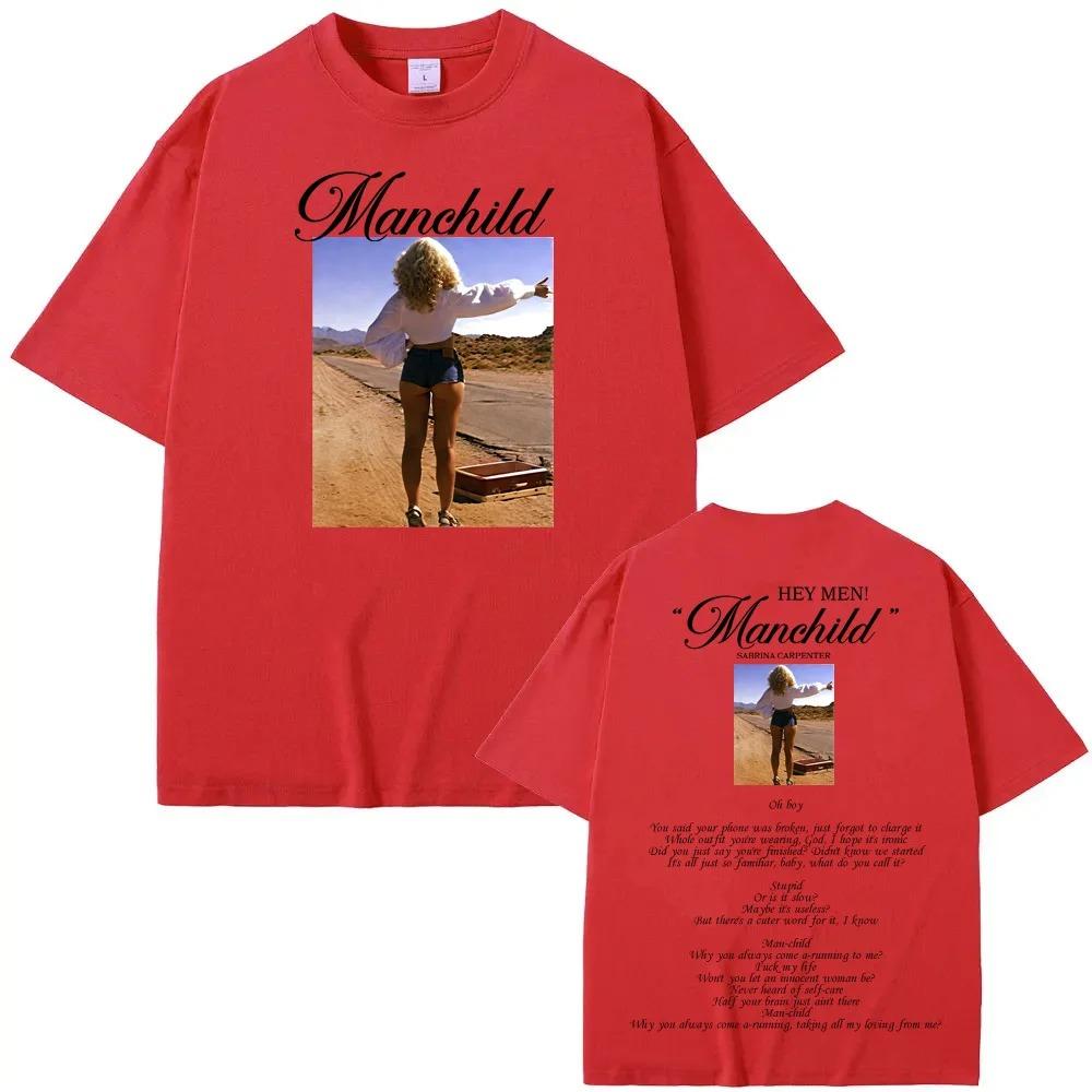 Sabrina Carpenter Manchild Graphic Print TShirt Streetwear Hiphop Rapper Fashion Tee Women Men Oneck Tees Loose Oversized Top