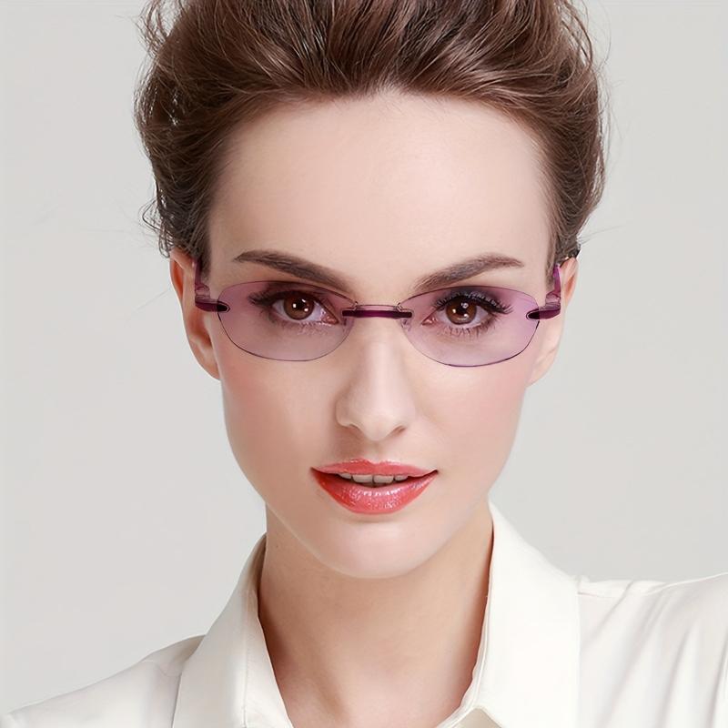 3PCS +100 To +400 Fashion Young Frameless Reading Glasses Women Anti Blue Light Diamond Presbyopic Glasses for Women