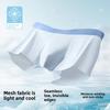 Plus Size Men's Summer Light and Thin 10a Antibacterial Crotch Breathable Ice Silk Seamless Briefs