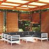 VidaXL Solid Pine Wood Garden Lounge Set 10 Pcs with Cushions Patio Furniture Outdoor Furniture Garden Furniture 3097326