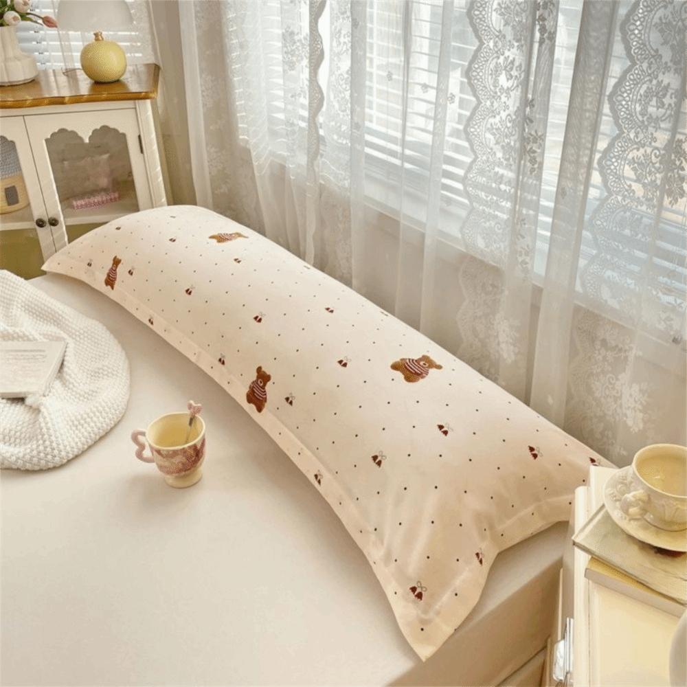 Skin-friendly Pillow Cover Extended Long Pillow Case  King Size Bed