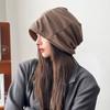 Women's Hat with Big Head Surround Baotou Hat Early Autumn Thin Face Showing Small Cold Hat Korean Version Versatile Pile Hat Trendy