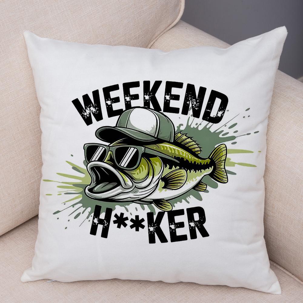 Rooster Sunflower Pillowcase Double Print Weekend Fish Cushion Cover Soft Plush Summer Goose Pillowcase for Sofa Home Car