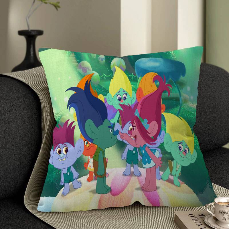 Cartoon T-Trolls Band Together 45*45cm Cushion Cover Pillow Cover Decor Pillowcase Home Pillowcase for Couch Pillow