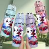 1PC Two Ghost Rose Couple Halloween 750ml Color Plastic Sports Water Bottle Leakproof Flip Straw Lid Suitable for Sports Office Home Use