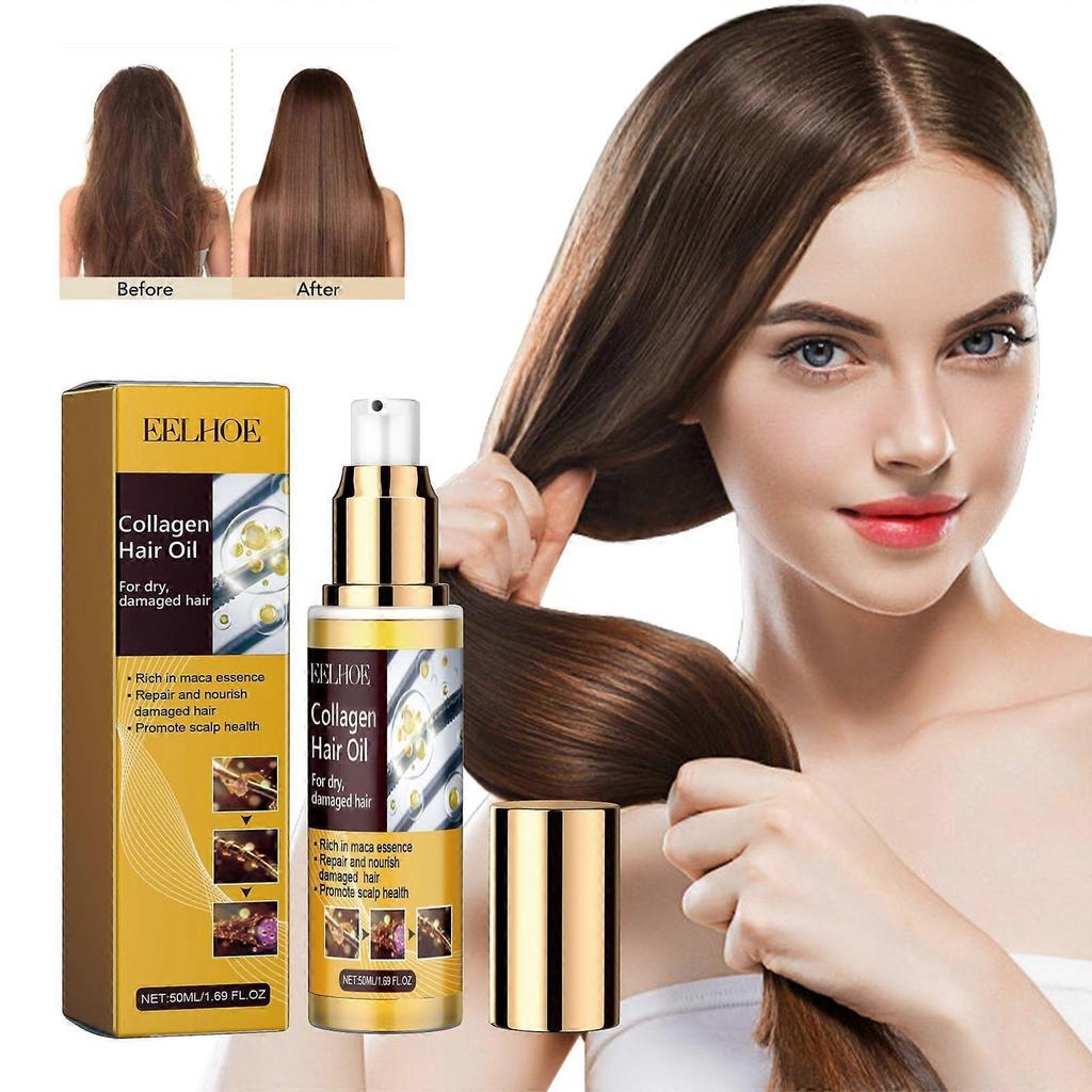 EELHOE Maca Essence Repair Collagen, Repair Bifurcate Improve Hair Moist Smooth The Hair Essence