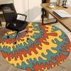 1pc Abstract Patterns Office Round Area Rug, Indoor Mat Suitable For Office, Under Office Chairs Bedroom Living Room Home Decor174