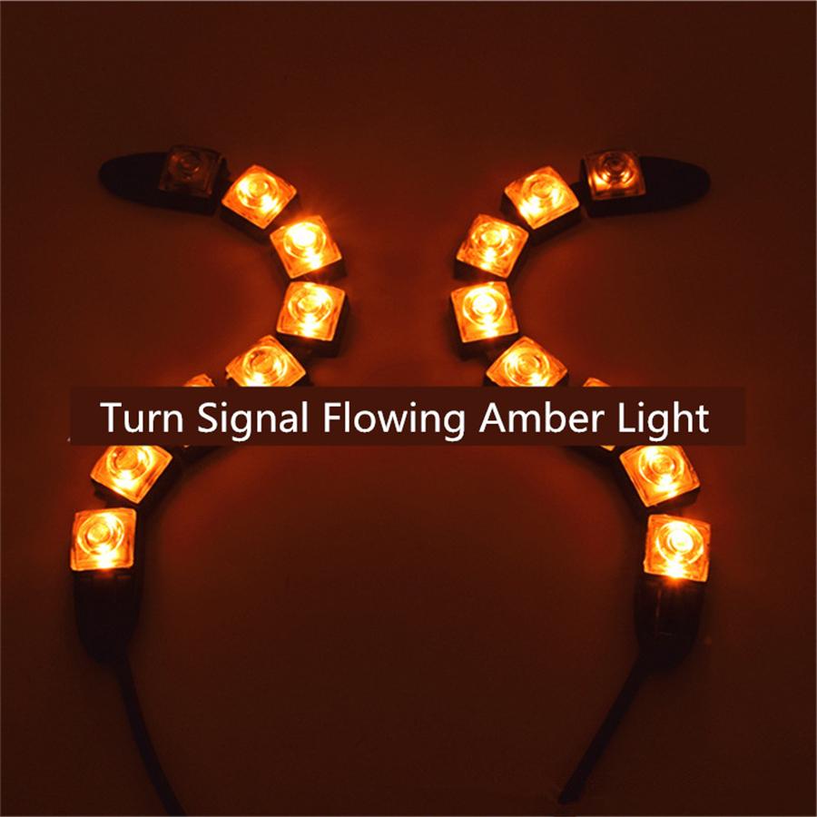 2x 9 LED Auto Flexibles TFL Tagfahrlicht Fahrlicht Mit Switchback Sequentiell Laufender Knight Rider Streifen Blinker