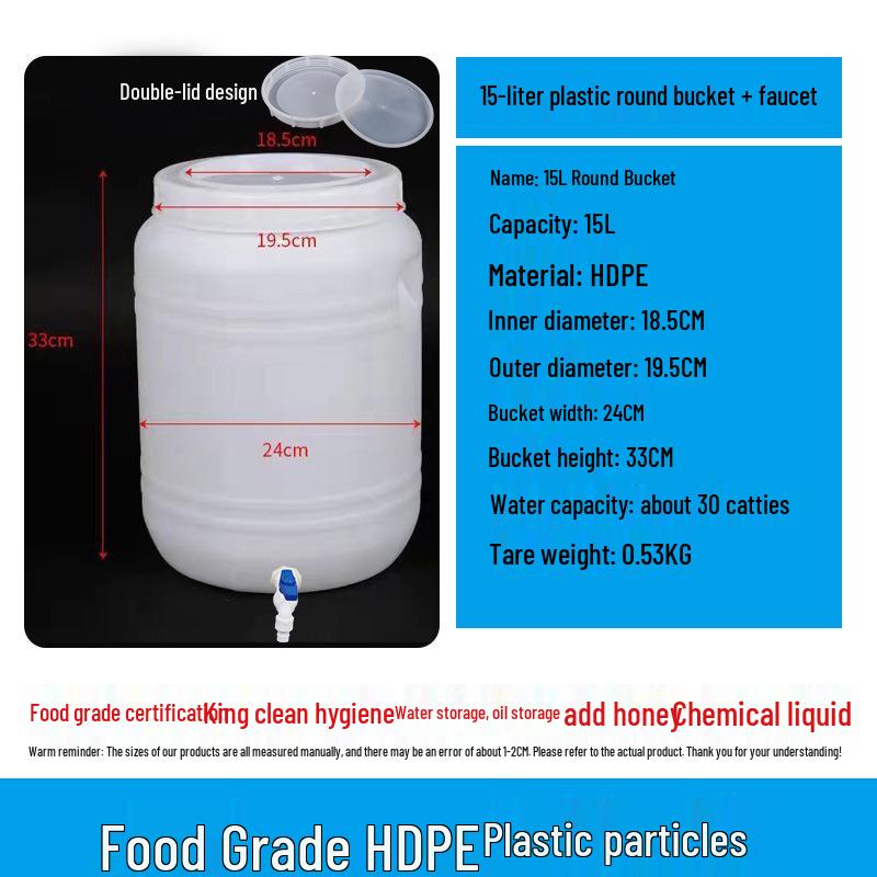 Extrem großer Gärbehälter aus lebensmittelechtem Kunststoff mit Deckel für Enzymbrauerei & Tierfutteraufbewahrung