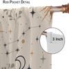 Boho Moon Decor Curtains,Magic Moons and Stars Boho Pattern for Home Kitchen Restaurant Decoration Window Curtain 2Panel