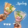 Fake Flower Mini Flower Bouquets Home Decoration Mother's Day Gifts Crochet Artificial Flower Handmade Knitted Flower Bouquets
