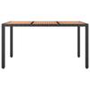 VidaXL Table de jardin plateau en bois Noir Résine tressée bois massif 319551
