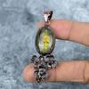 Third Eye Chakra Labradorite Gemstone Boho Electroformed Pendant Jewelry Copper VP-11